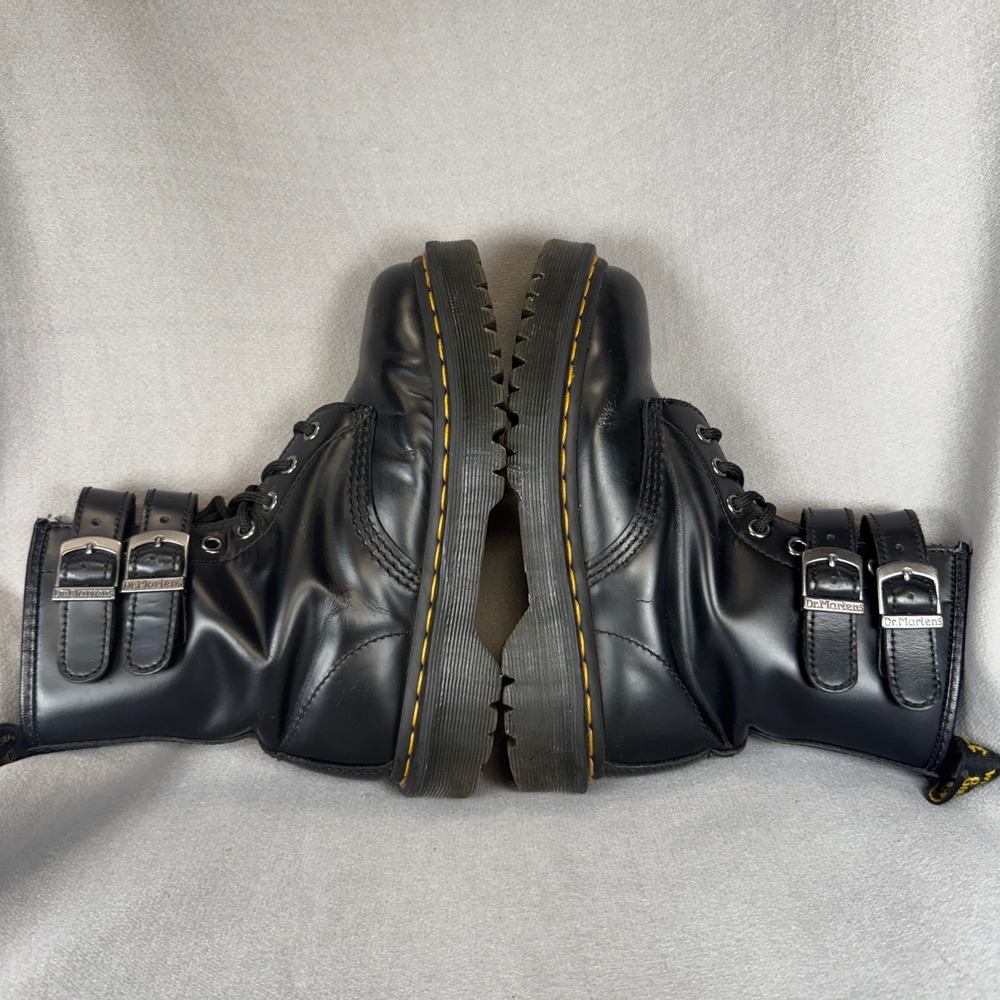 Discontinued Dr. Martens 1460 Double Buckle Smooth Leather Boots W6 M5 ALT Y2K - Picture 12 of 16